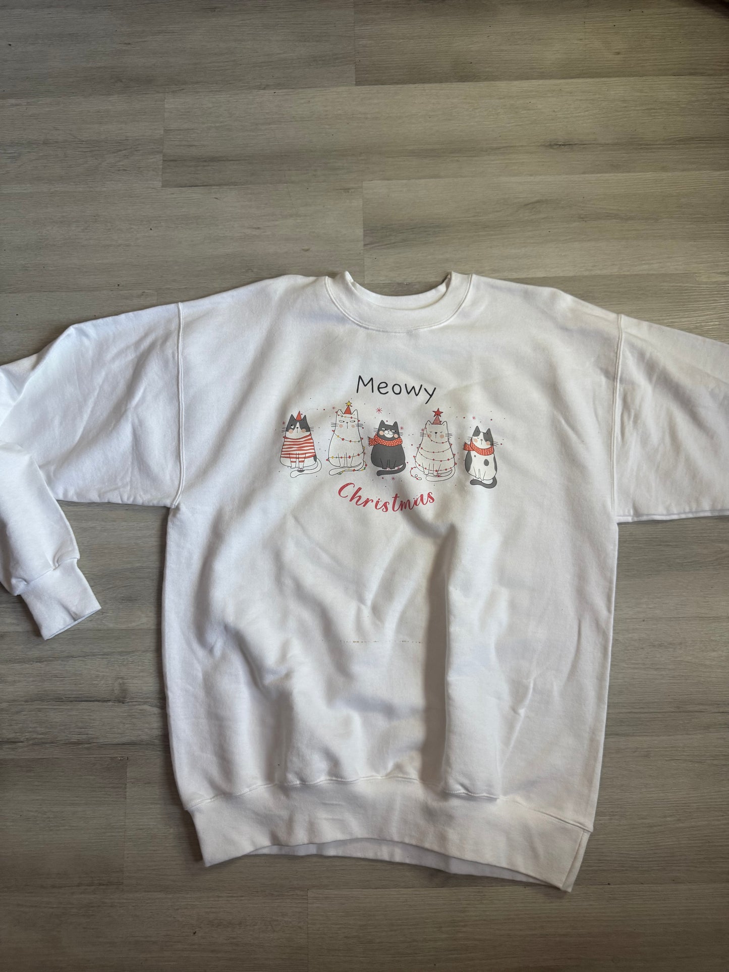 Meowy Christmas Sweatshirt ( IMPERFECT SALE)