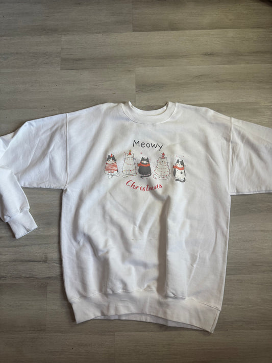 Meowy Christmas Sweatshirt ( IMPERFECT SALE)