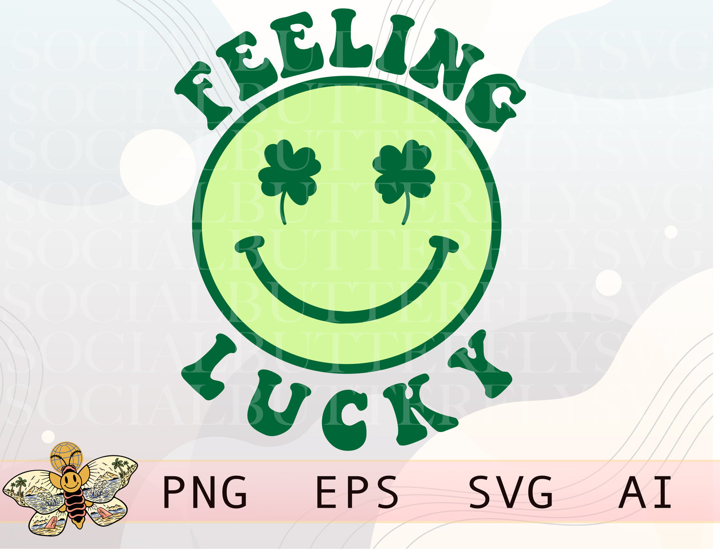 Feeling Lucky Clover Smiley Png