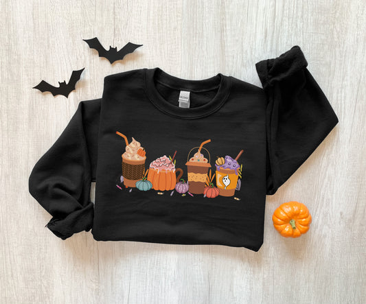 Halloween Fall Mugs Sweatshirt