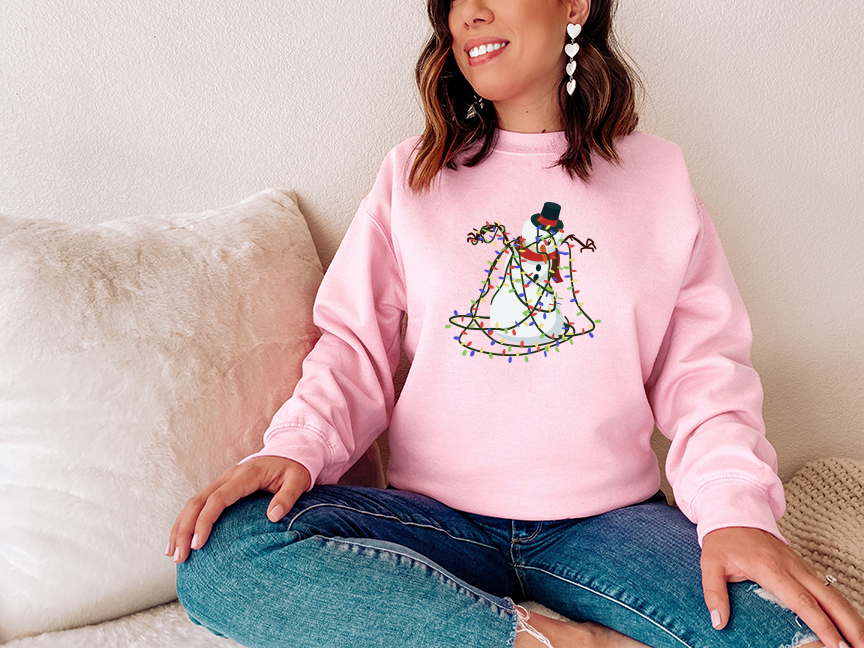 Tangled Lights Snowman Sweater