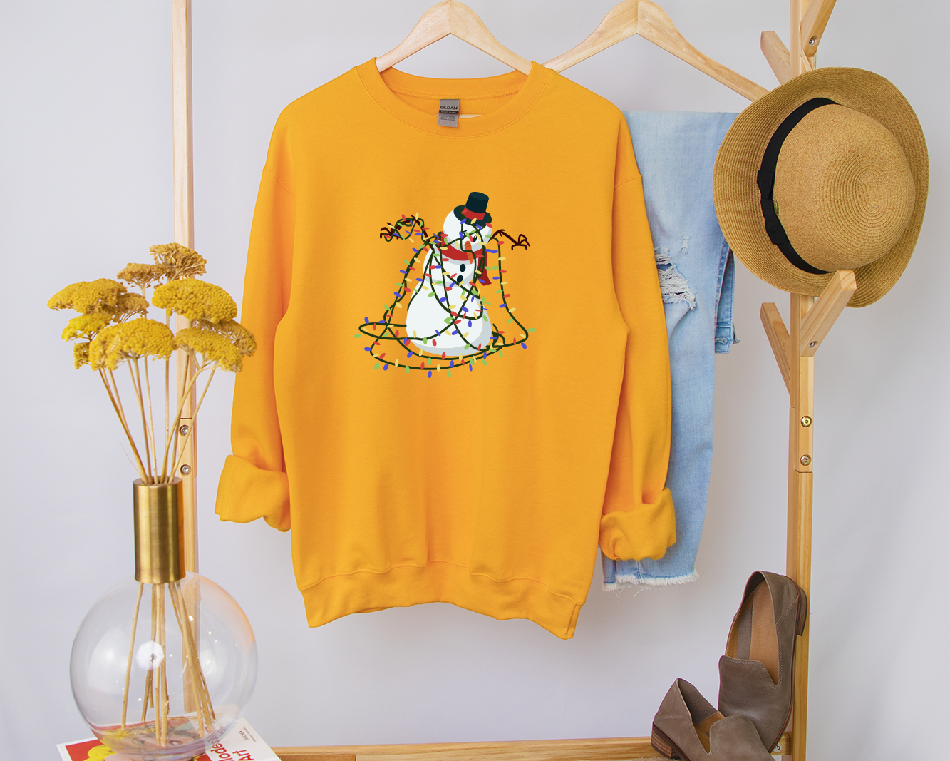 Tangled Lights Snowman Sweater