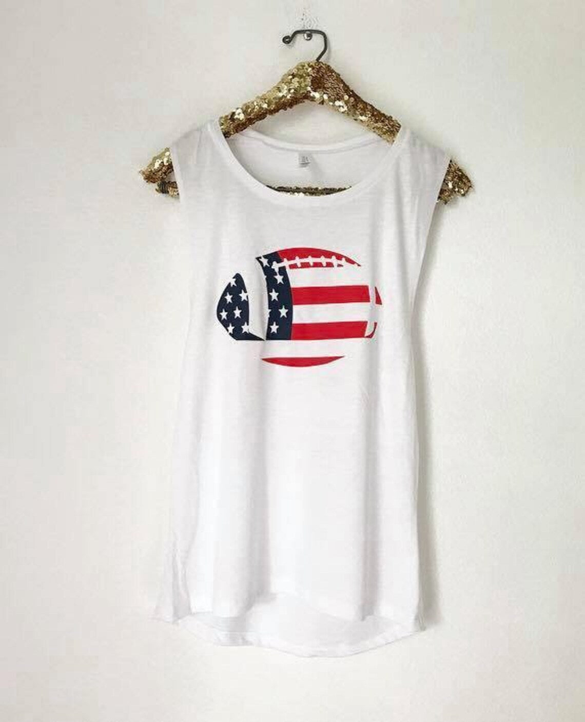 American Flag Football Muscle Tank