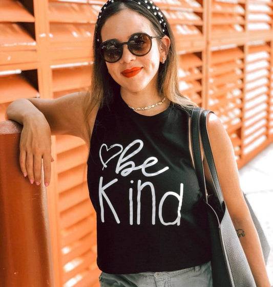 Be Kind Heart Racerback Crop Tank