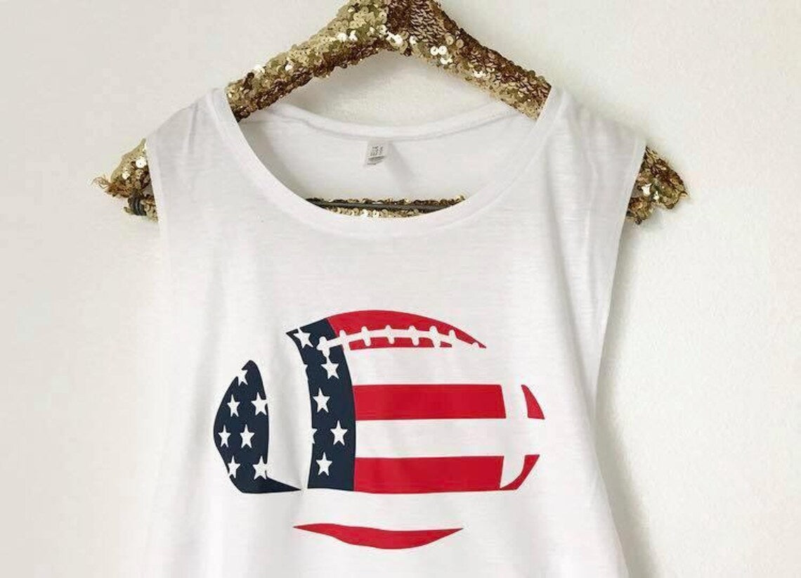 American Flag Football Muscle Tank