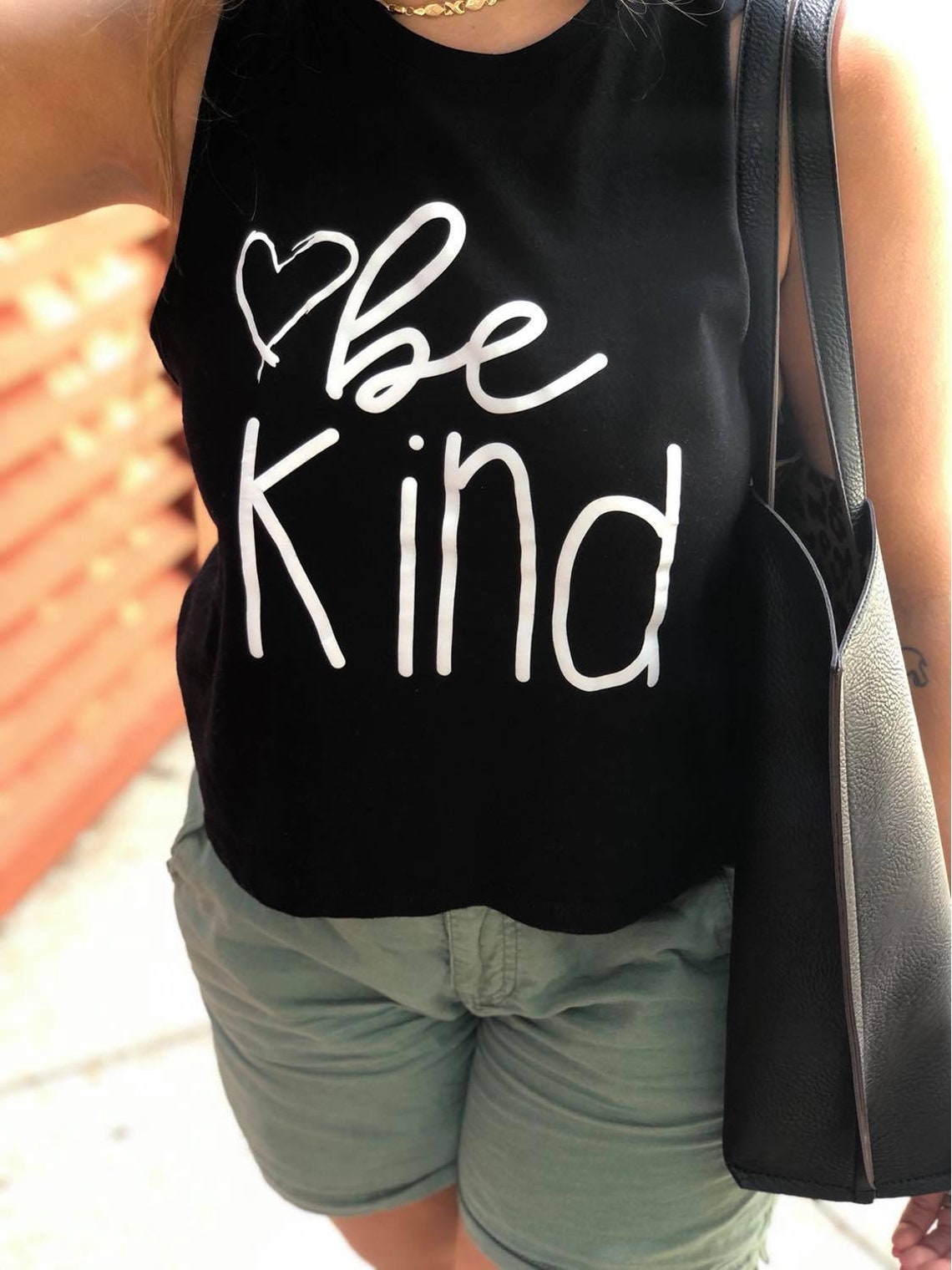 Be Kind Heart Racerback Crop Tank