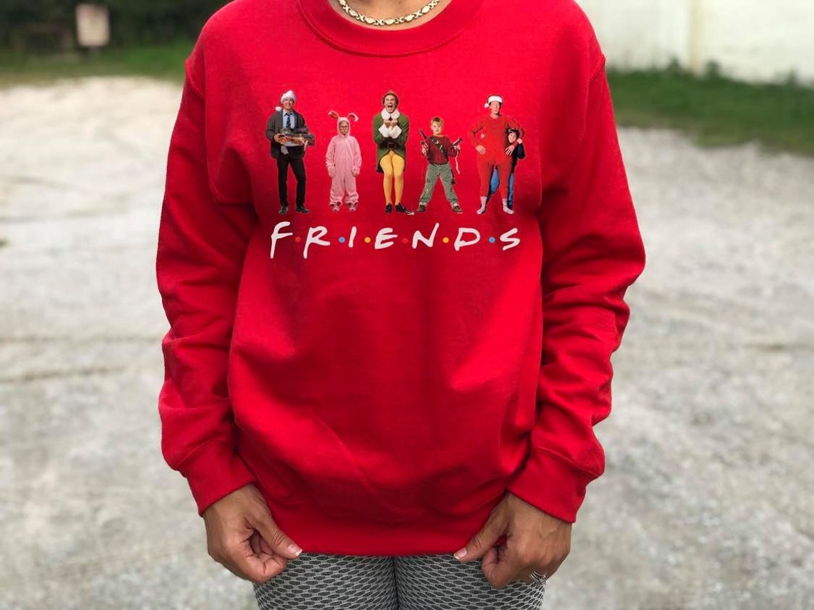 Friends Christmas Movie Characters Sweater