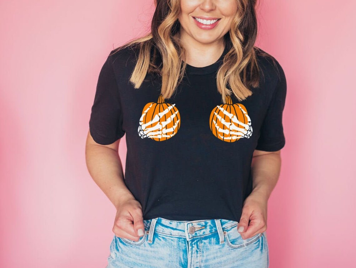 Pumpkin Skeleton Hands T-shirt